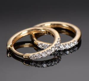 Brillantcreoler af 14 kt guld, ca. 0.21 ct 2