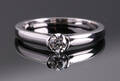Solitairering af hvidguld 14 kt prydet med en brillant Denne vare er sat til omsalg under nyt varenummer 4698488