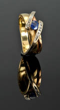 Guy Laroche. Safir og brillantring