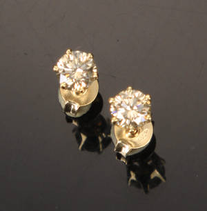 Brillant ørestikker, ca. 0.68 ct