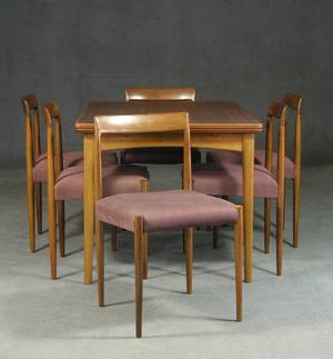 Essgruppe, Ausziehtisch mit 6 Stühlen 7