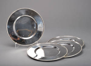 Fire dækketallerkner af sølvplet 4