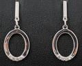 18Kt Diamond Oval Earrings approx. 0.08ct
