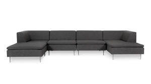 DAMM MODULSOFA betrukket med slidstærkt DARK KNIGHT møbelstof 