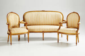 Soffa och karmstolar i Louis seize-stil