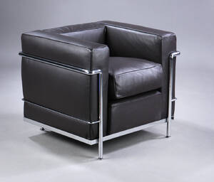 Le Corbusier. LC2 lænestol, moccafarvet læder