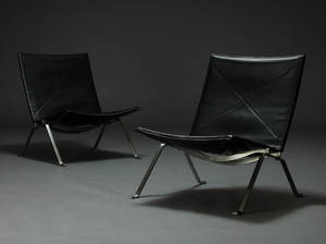 Poul Kjærholm. Par PK-22 hvilestole 2