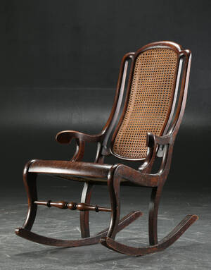 Gyngestol, mahogni og fransk flet, ca. 1900 