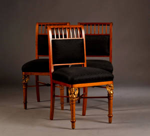 Sæt på tre biedermeierstole, ca. 1830. 3