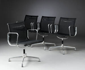 Charles Eames. Sæt på fire armstole, model 108 4
