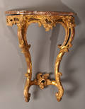 Fransk konsol af forgyldt træ med marmorplade