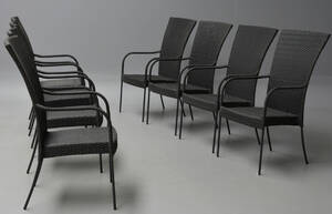 Havemøbler. Et sæt på otte havestole 8