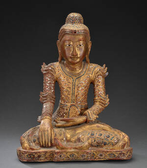 Thailandsk buddha af træ, 1900-tallet