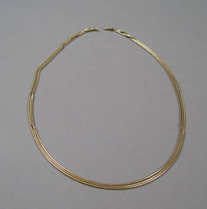 Ole Lynggaard Tre-radet slangekæde 14 kt.