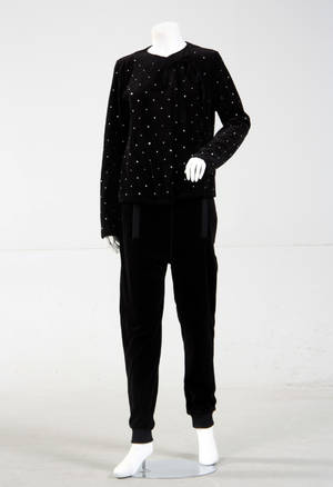Sonia Rykiel. Sort velour sæt str. ML
