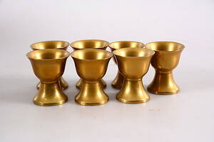 ÄGGKOPPAR, 7 st, mässing, 1900-tal.