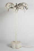 Palmenstehleuchte, Metall, weiß