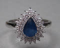 Safir- og diamantring