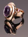 Ring af guld 14 kt med ametyst.  Denne vare er sat til omsalg under nyt varenummer 4338726