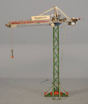 Meccano byggekran m motor, 1900-tallets 2. halvdel