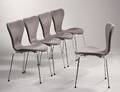 Arne Jacobsen 1902-1971 Sæt på fem stole, syveren, model 3107. 5