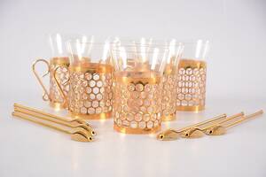 IRISH COFFEE-GLAS, 6 st glasmetall-.