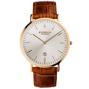 Kompass herrur, Nautilus Rose Gold, silverbrun