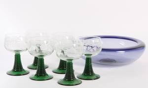 Seks Rømerglas samt Per Lütken skål 7