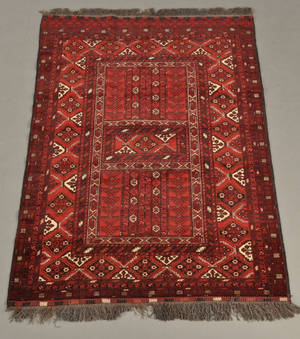 Afghansk tæppe, 235 x 161 cm. 1900-tallet