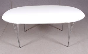 Hein  Mathsson, Fritz Hansen, bord superellips, vit laminat