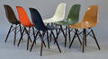 Charles Eames. Sæt på seks skalstole, multicolor, model DSW. 6 