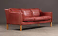 Dansk møbelproducent, 3-pers. sofa, rødt skind