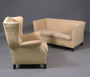 Londonsofa samt øreklapstol 2