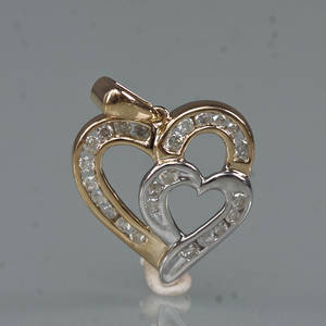 Diamant hjerte vedhæng ca. 0,40 ct.