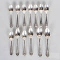 KAFFESKEDAR, 13 st, silver, tot vikt ca 200 g