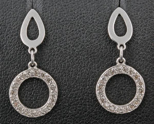 18Kt diamond Round earrings approx.0.28 ct. 2
