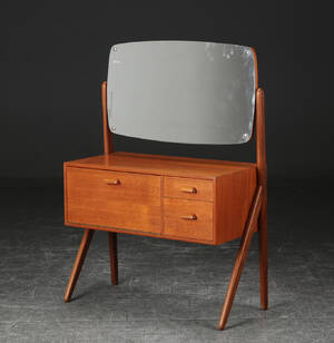 Sminkebord af teaktræ, 1950erne