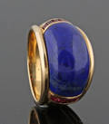 18Kt Ruby and Lapis Lazuli  Gold Ring
