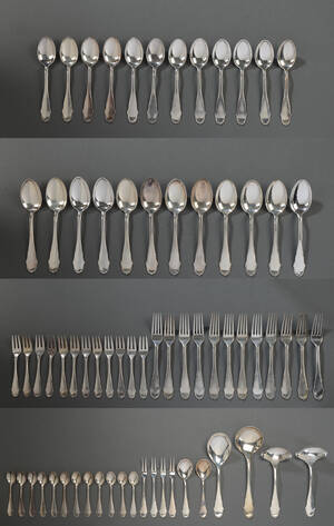 Christiansborg. Bestik af sølv. 70