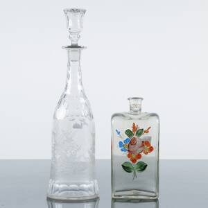 KARAFF och Brännnivsflaska 1800-tal, 2st