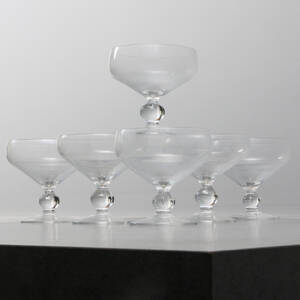 DESSERTSKÅLAR, 6 st, glas, 1900-talets mitt