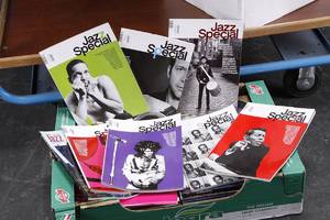 Samling Jazz Lakplader ca. 400 samt ca. 90 stk. Jazz litteratur