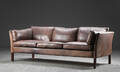 Tre-pers. sofa, læder, dansk møbelproducent