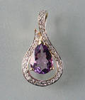 Ametyst- og diamantvedhæng