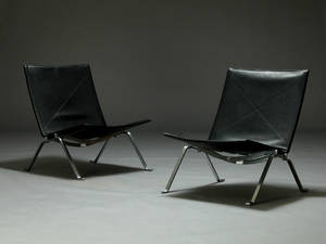 Poul Kjærholm. Par PK-22 hvilestole 2