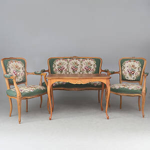 SALONGSMÖBEL, 4 delar, rokokostil, 1900-tal.