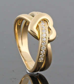 18Kt Heartshape Diamond Ring approx. 0.22 ct.