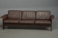Sofa samt to stole med brunt læder 3