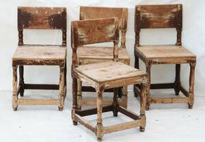 Stolar 4st, allmoge barock, 171800-tal