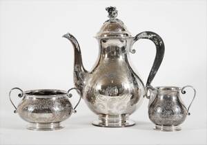 Kaffeservis 3 delar, silver, 1947